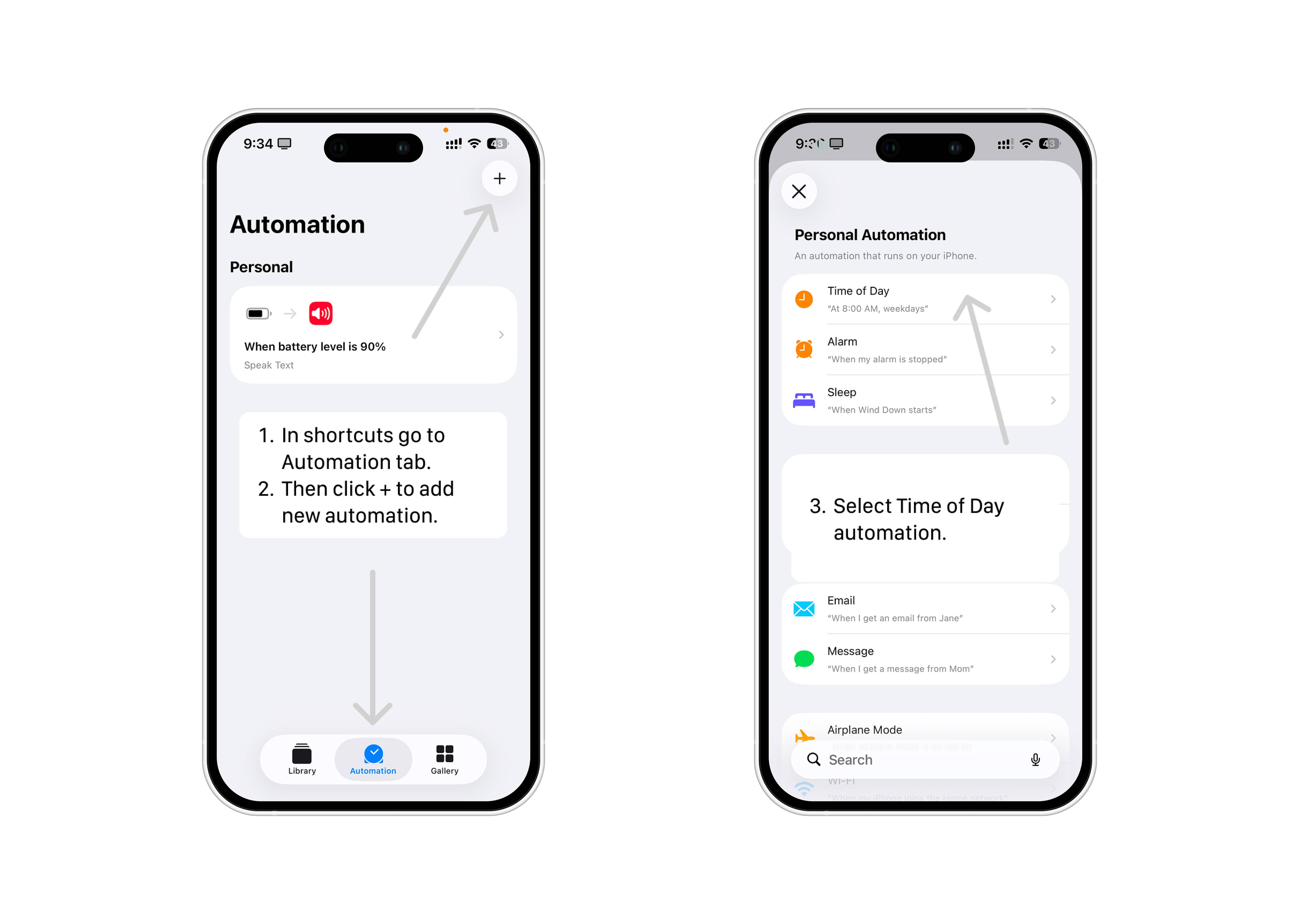 Open Automations and start a new Time of Day automation.