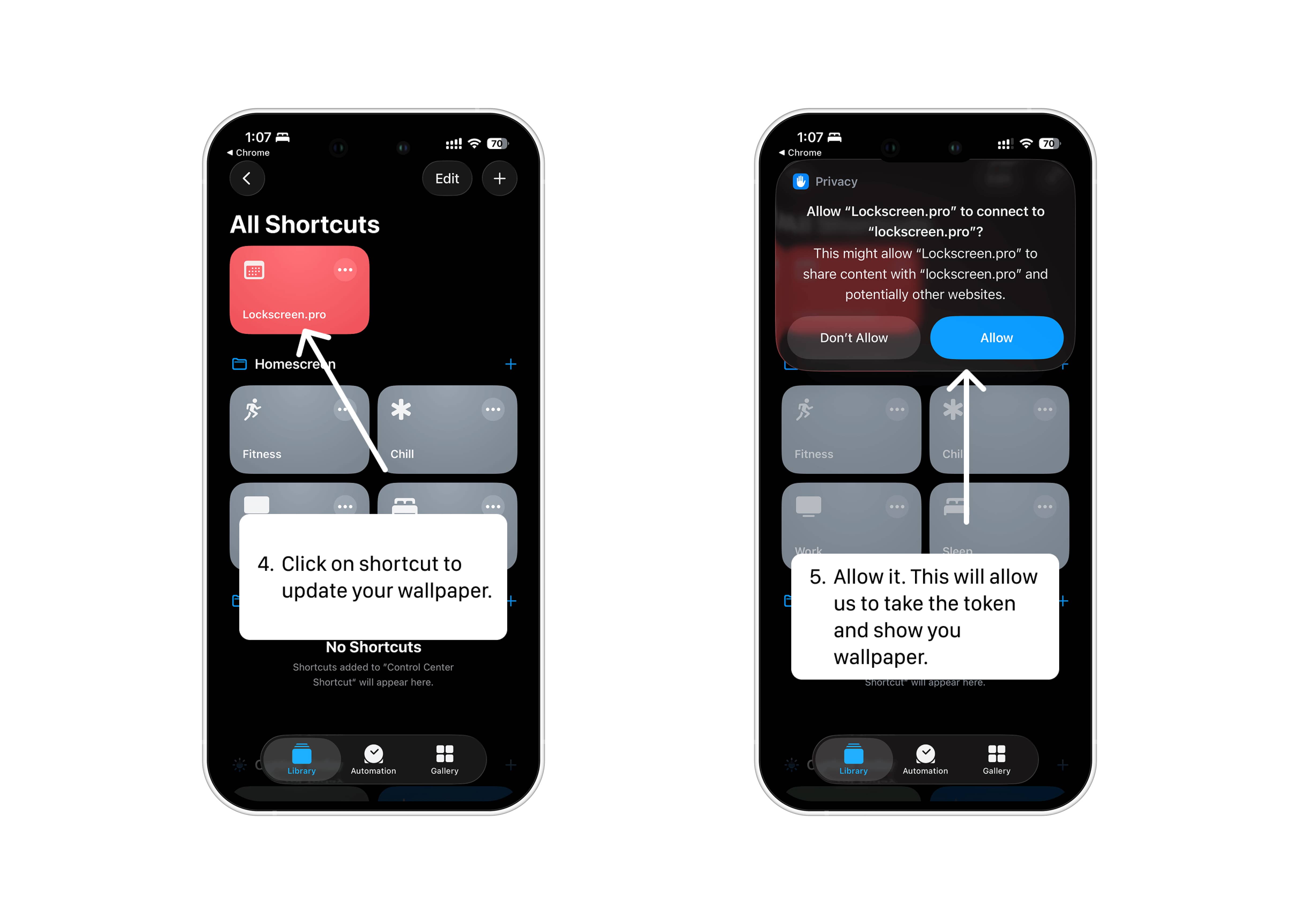 Run the shortcut once and allow the required permissions.